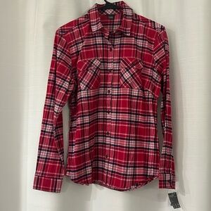 Eddie Bauer Flex Flannel Button Down Shirt Small NWT